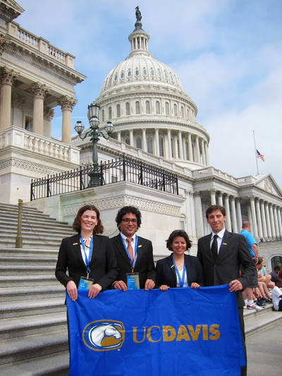 UC Davis staff and students in front of the US Capitol
