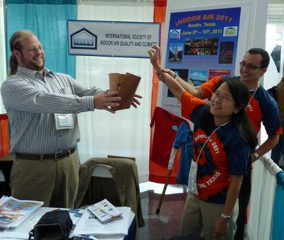 IGERT Trainees raffle off additional Indoor Air 2011 T-shirts to attendees of Healthy Buildings 2009 conference
